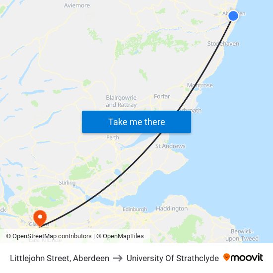 Littlejohn Street, Aberdeen to University Of Strathclyde map