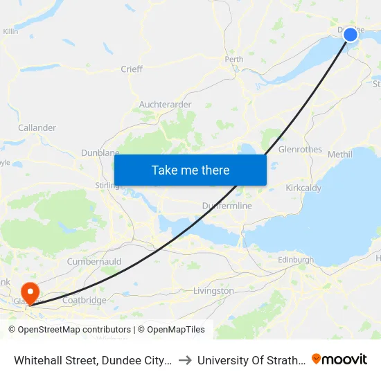 Whitehall Street, Dundee City Centre to University Of Strathclyde map