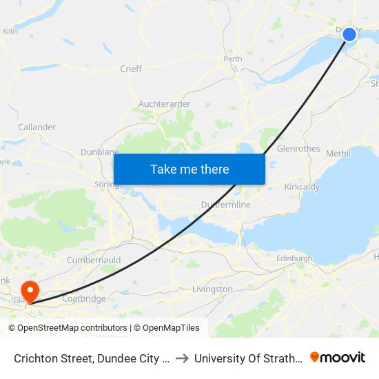 Crichton Street, Dundee City Centre to University Of Strathclyde map