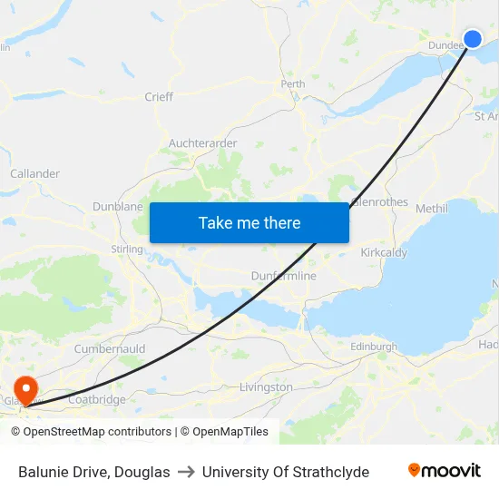 Balunie Drive, Douglas to University Of Strathclyde map