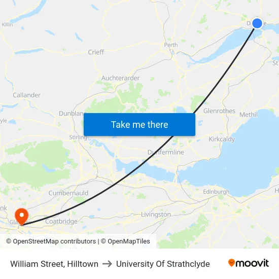 William Street, Hilltown to University Of Strathclyde map