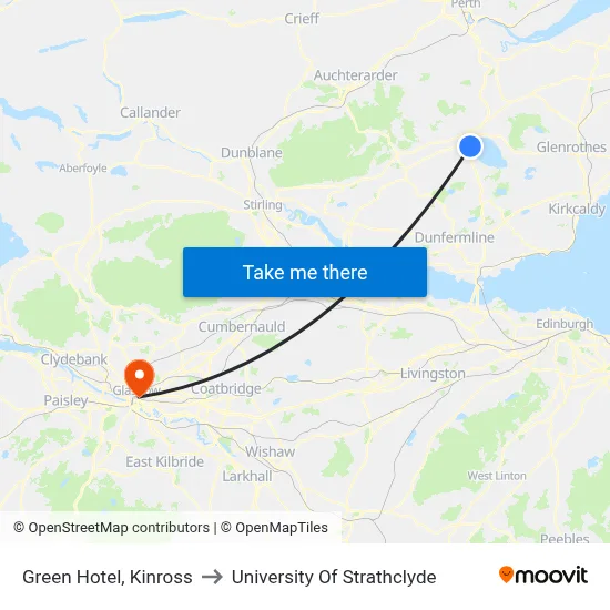 Green Hotel, Kinross to University Of Strathclyde map