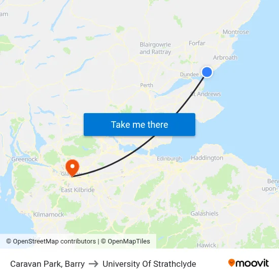 Caravan Park, Barry to University Of Strathclyde map