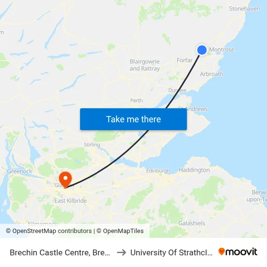 Brechin Castle Centre, Brechin to University Of Strathclyde map