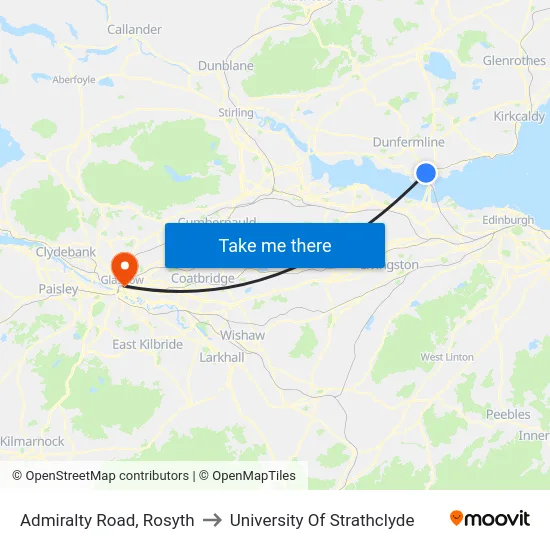 Admiralty Road, Rosyth to University Of Strathclyde map