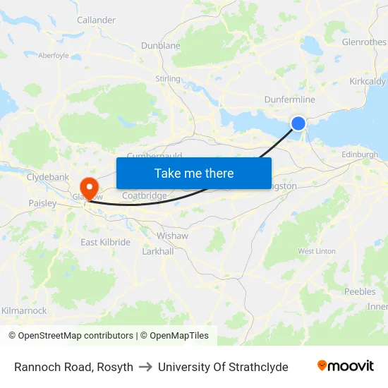 Rannoch Road, Rosyth to University Of Strathclyde map