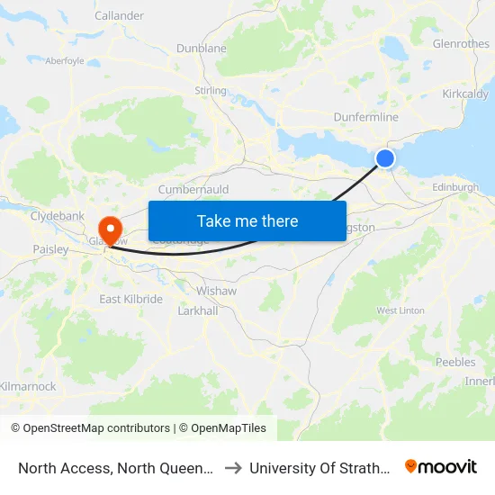 North Access, North Queensferry to University Of Strathclyde map