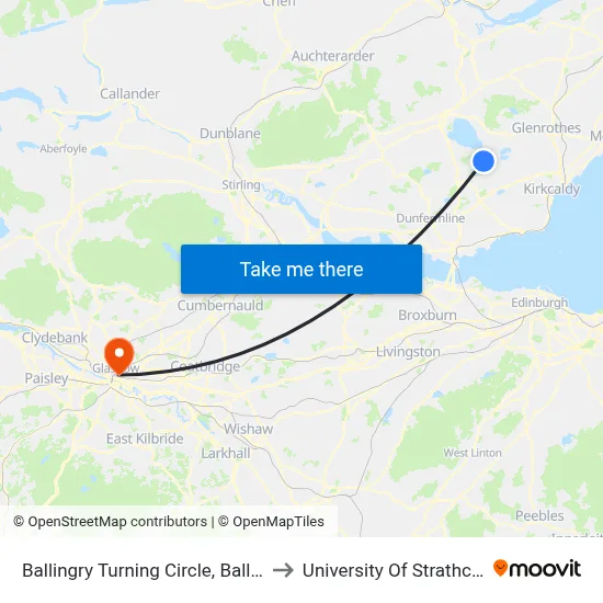 Ballingry Turning Circle, Ballingry to University Of Strathclyde map