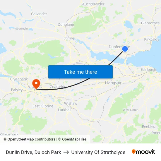 Dunlin Drive, Duloch Park to University Of Strathclyde map