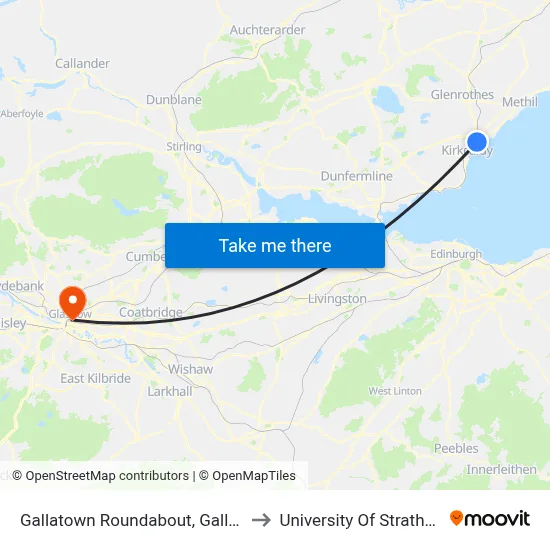 Gallatown Roundabout, Gallatown to University Of Strathclyde map