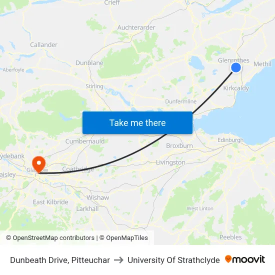 Dunbeath Drive, Pitteuchar to University Of Strathclyde map