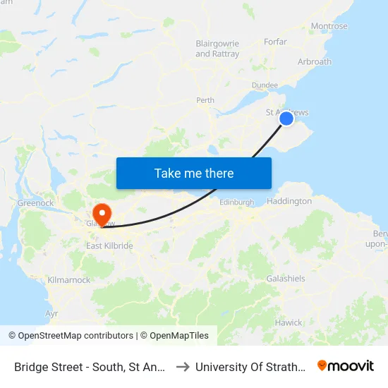 Bridge Street - South, St Andrews to University Of Strathclyde map