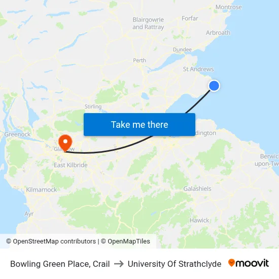 Bowling Green Place, Crail to University Of Strathclyde map