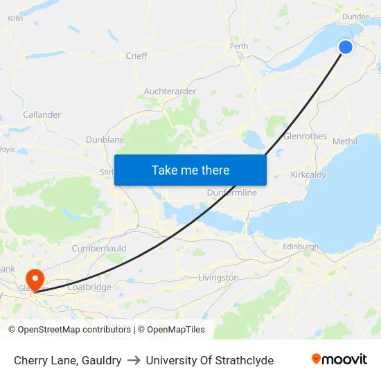 Cherry Lane, Gauldry to University Of Strathclyde map
