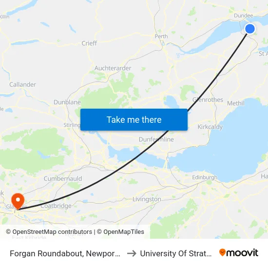 Forgan Roundabout, Newport-On-Tay to University Of Strathclyde map