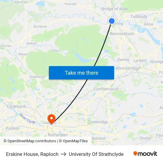 Erskine House, Raploch to University Of Strathclyde map