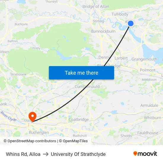 Whins Rd, Alloa to University Of Strathclyde map