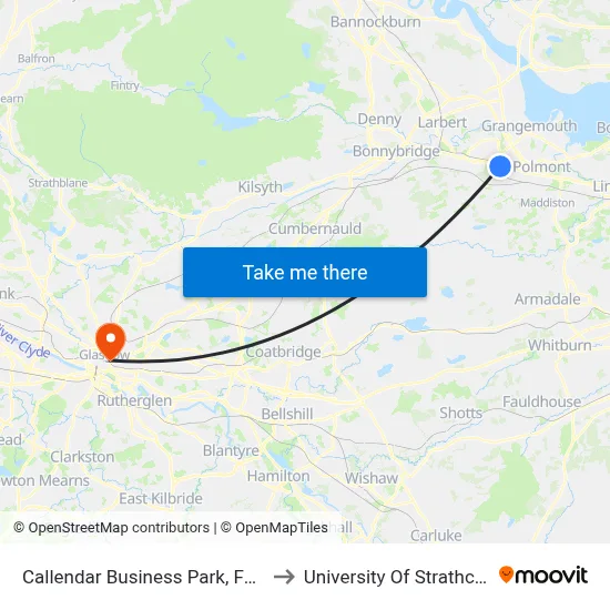 Callendar Business Park, Falkirk to University Of Strathclyde map