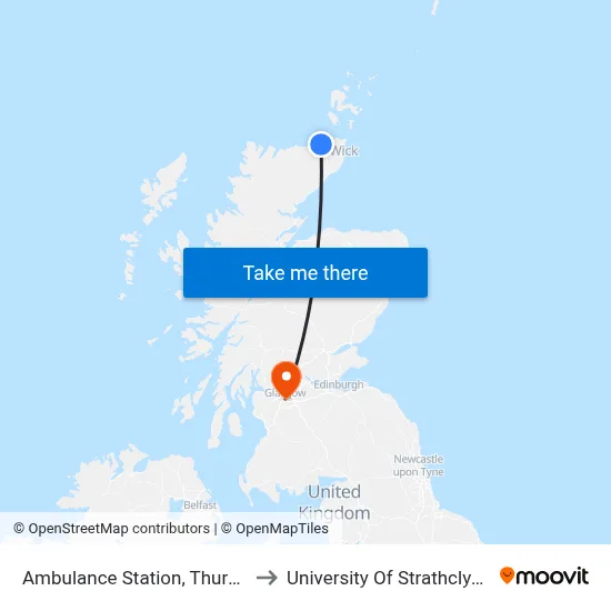 Ambulance Station, Thurso to University Of Strathclyde map