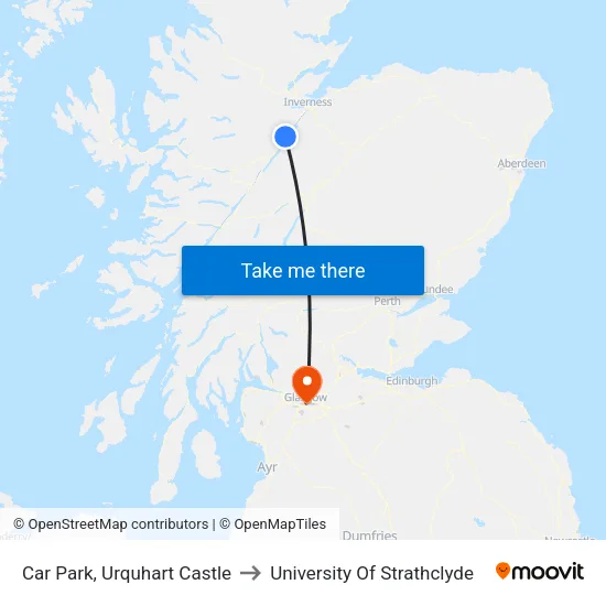 Car Park, Urquhart Castle to University Of Strathclyde map