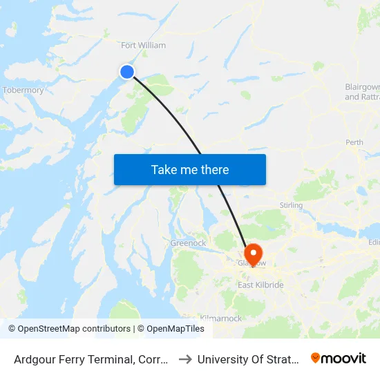Ardgour Ferry Terminal, Corran Ferry to University Of Strathclyde map