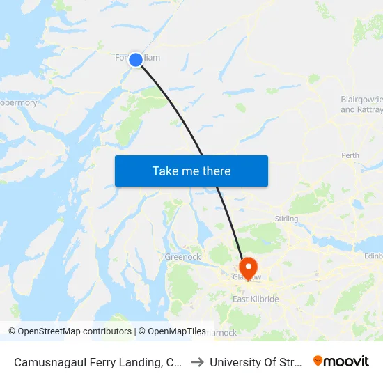 Camusnagaul Ferry Landing, Camusnagaul to University Of Strathclyde map