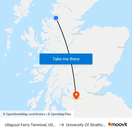 Ullapool Ferry Terminal, Ullapool to University Of Strathclyde map