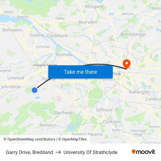 Garry Drive, Brediland to University Of Strathclyde map