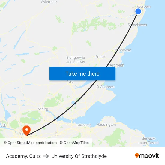Academy, Cults to University Of Strathclyde map