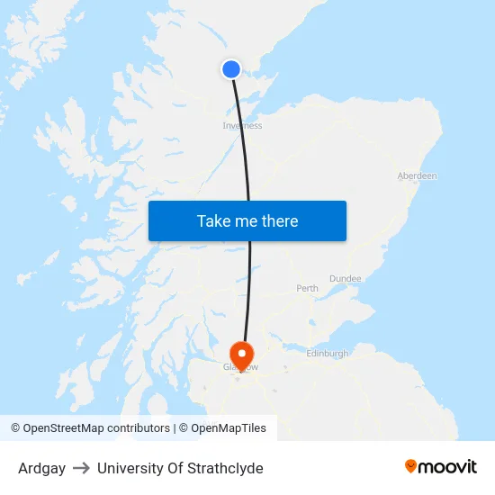 Ardgay to University Of Strathclyde map