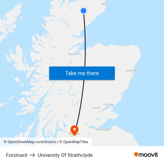 Forsinard to University Of Strathclyde map