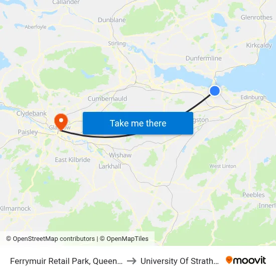 Ferrymuir Retail Park, Queensferry to University Of Strathclyde map