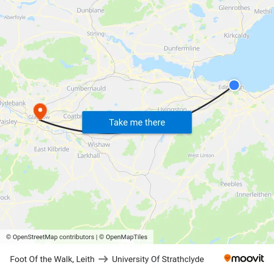 Foot Of the Walk, Leith to University Of Strathclyde map