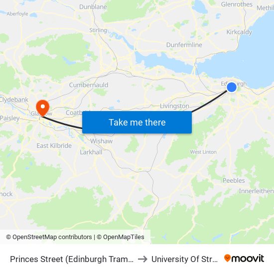 Princes Street (Edinburgh Trams), Edinburgh to University Of Strathclyde map