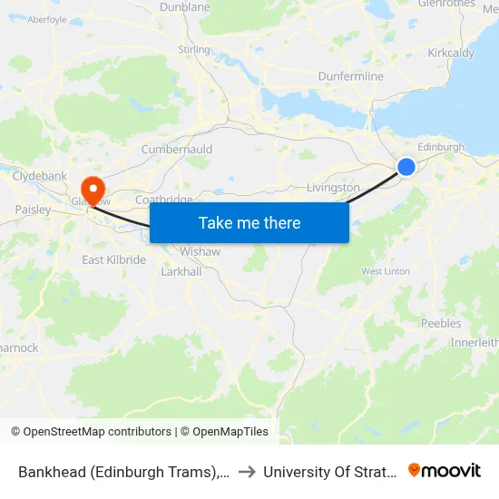 Bankhead (Edinburgh Trams), Sighthill to University Of Strathclyde map