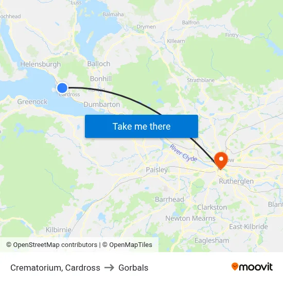 Crematorium, Cardross to Gorbals map