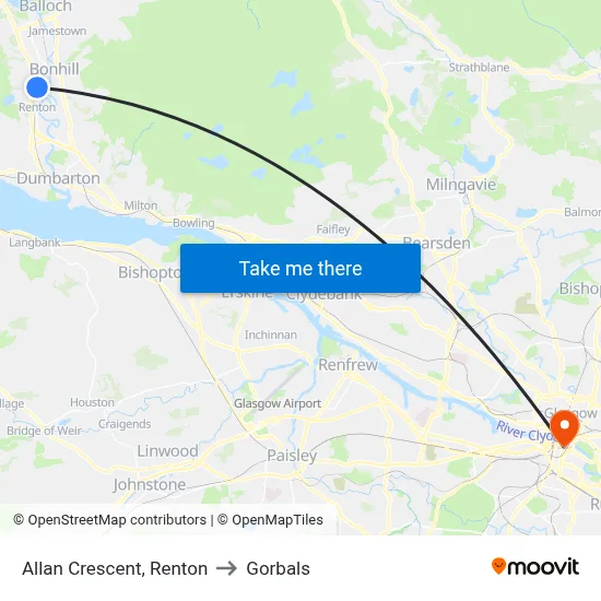Allan Crescent, Renton to Gorbals map