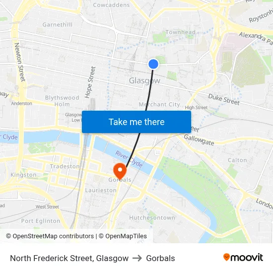 North Frederick Street, Glasgow to Gorbals map