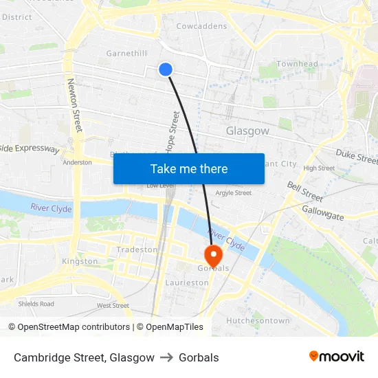 Cambridge Street, Glasgow to Gorbals map