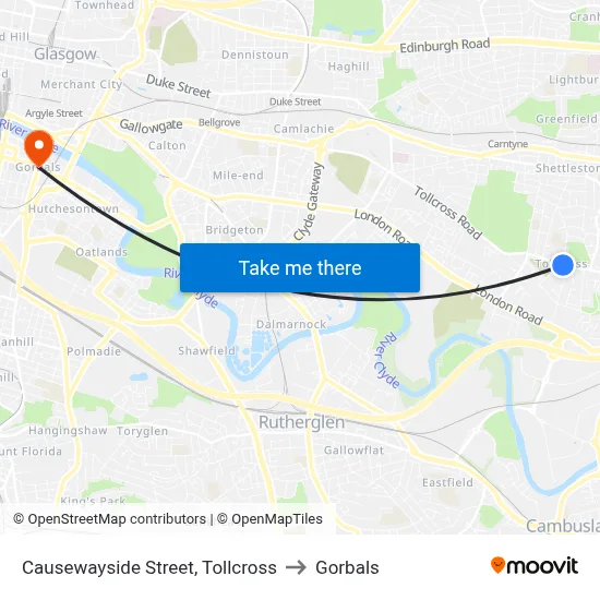 Causewayside Street, Tollcross to Gorbals map