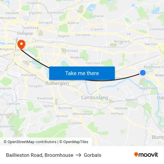 Baillieston Road, Broomhouse to Gorbals map