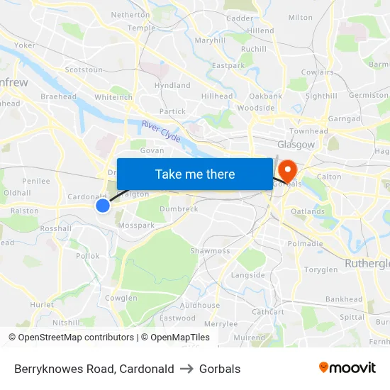 Berryknowes Road, Cardonald to Gorbals map