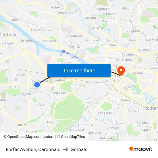 Forfar Avenue, Cardonald to Gorbals map