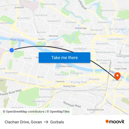 Clachan Drive, Govan to Gorbals map