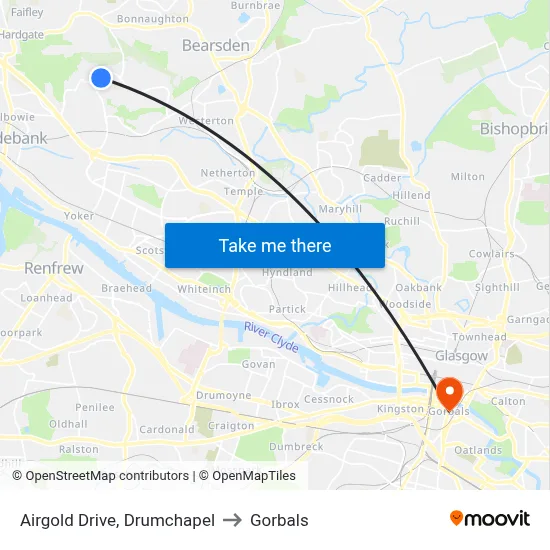 Airgold Drive, Drumchapel to Gorbals map