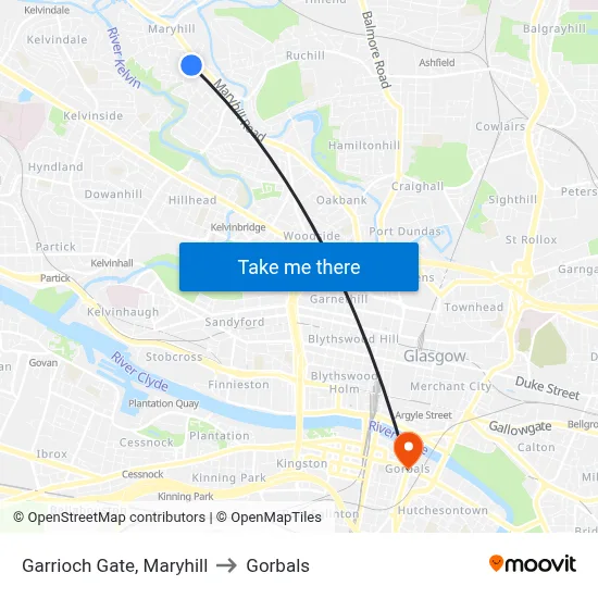 Garrioch Gate, Maryhill to Gorbals map