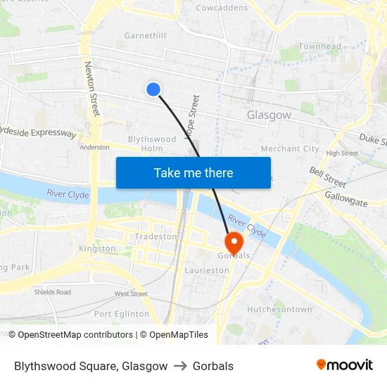 Blythswood Square, Glasgow to Gorbals map
