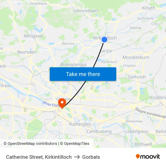 Catherine Street, Kirkintilloch to Gorbals map