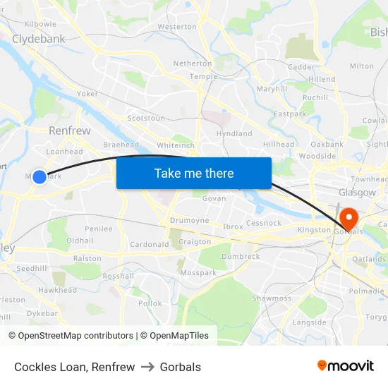 Cockles Loan, Renfrew to Gorbals map