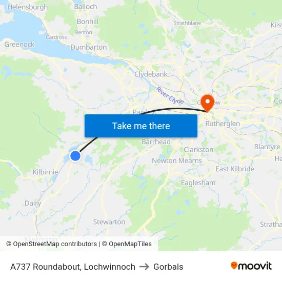 A737 Roundabout, Lochwinnoch to Gorbals map